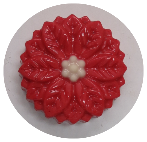 Poinsettia-shaped chocolate covered Oreo.