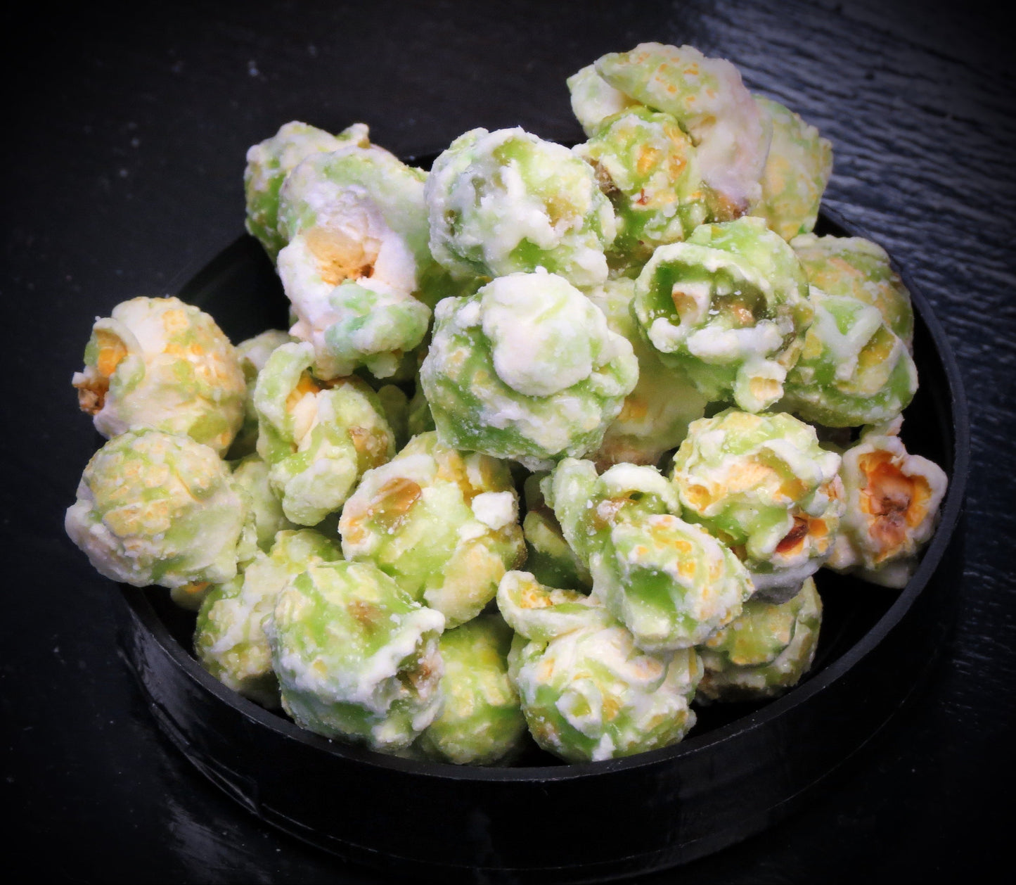 Key Lime Pie flavored popcorn with chocolate and a pie-like taste.