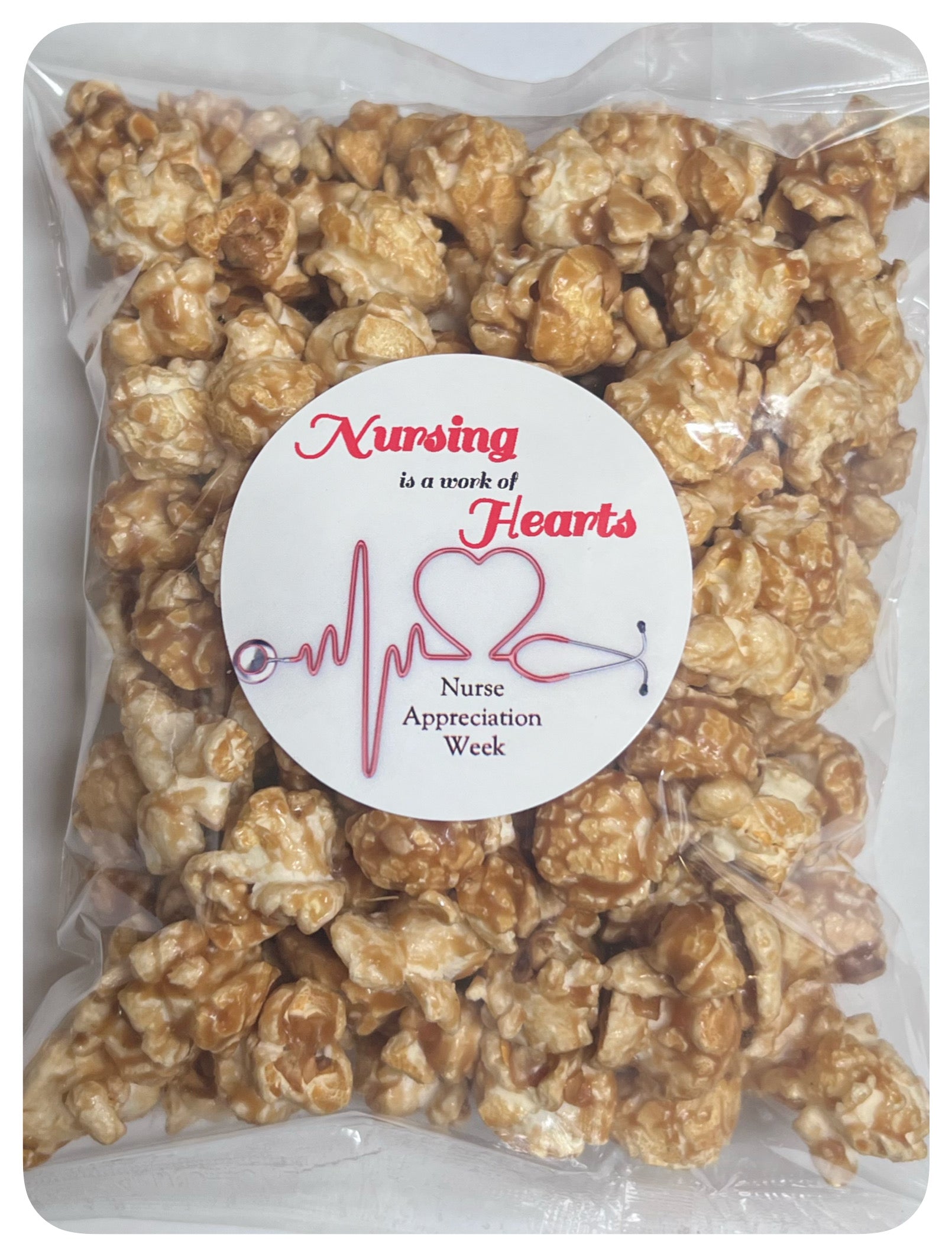 Nurse Appreciation Snack Bags with custom logo and thank you message.