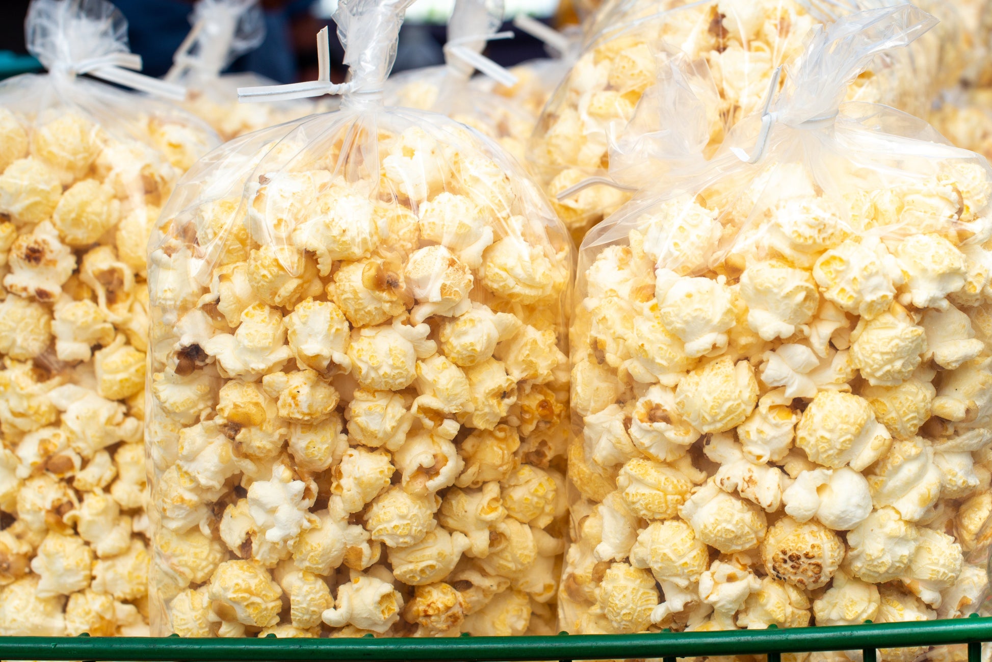 55 gallon bags of popcorn in Movie Theater Style Salt and Butter flavor.
