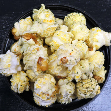 Pickle Beer flavored popcorn with spices and natural beer flavor ingredients