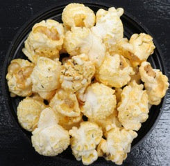 Buffalo Ranch popcorn with hot buffalo sauce and creamy ranch flavor