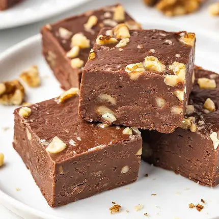 Assorted chocolate fudges in a variety of flavors and textures